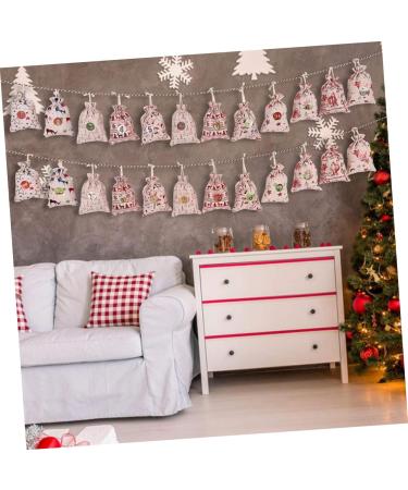PLAFOPE 1 Set Countdown Christmas Bag Christmas Decoration Bags Advent Calendar Bag Linen Blue 10x14x0.5cm Blue - Buy Online on GoSupps.com