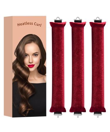 3 pieces of curls without heat Heatless Curls Band Locken Blacker overnight overnight curls curly winder without heat suitable for every hair type overnight overnight curls without heat for long hair red wine
