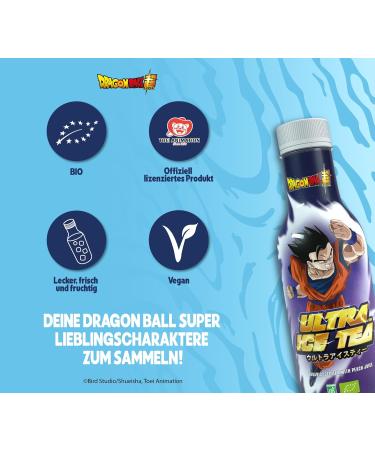 Ultra Ice Tea Bio Vegan Black Tea Drink - Refreshing Peach Flavor with Gohan from Dragon Ball - 500ml Disposable - Buy Online on GoSupps.com