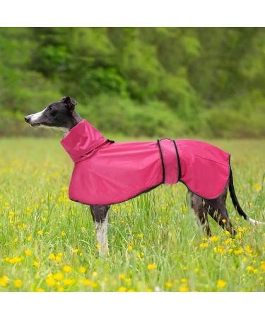 Buy Geyecete Waterproof Greyhound Rain Jacket - Reflective Windproof Coat for Whippets & Greyhounds | XXL 3XL (Back Length: 76-79cm) - Pink - Buy Online on GoSupps.com
