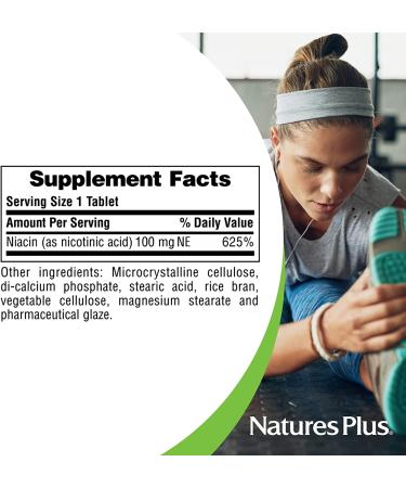 Nature's Plus Niacin 100 mg - 90 Tablets | Supports Energy & Heart Health - Buy Online on GoSupps.com