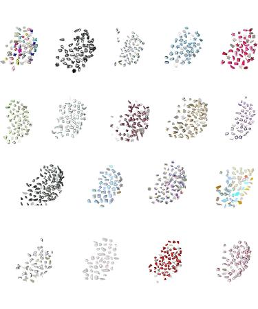 FEIlei 100Pcs Mixed Glass Crystal Hybrid Diamond Rhinestones Nail Art Decorations Drop Rhombus Flatback Stones 3D Gems - Buy Online on GoSupps.com