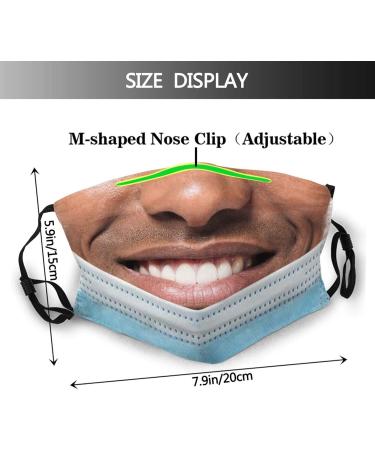 PPFINE Funny Beard Mustache Face Mask Washable Face Bandanas Balaclava Reusable Fabric with 2 Filters Gift for Adult Men Black Man Funny Smiling Mouth Fake 1 Count (Pack of 1) - Buy Online on GoSupps.com