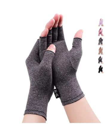 Gebell Rheumatoid Arthritis Gloves - Compression Gloves Fingerless Joint Pain Relief Hand Mitten Warmth Gloves Carpal M Gray a M Gray A