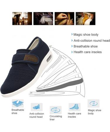 EKSED Quiteyan Diabetic Slippers for Women - Anti-Slip Breathable House Shoes - Blue Size 12 - Buy Online on GoSupps.com