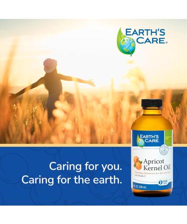 Earth's Care Apricot Kernel Oil - Nourishing Apricot Oil for Skin & Hair with Vitamin E - 8 Fl OZ Expeller Pressed in Glass Bottle - Buy Online on GoSupps.com