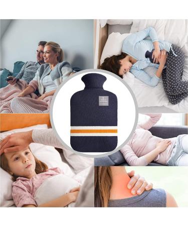 OliviaLiving 2L Hot Water Bottle Classic Striped - Reusable Hot Cold Pack for Pain Relief - Buy Online on GoSupps.com
