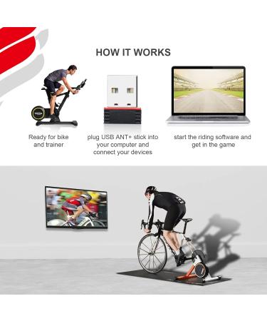 Fitcent ANT+ Dongle for Zwift & Garmin Devices - Compatible Wireless USB Stick for CycleOps & PerfPro Trainer - Buy Online on GoSupps.com