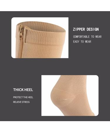 WSYKC Open-Toe Compression Socks - Opaque Knee High Support Stockings for Edema Swelling & Pregnancy (L/XL) - Buy Online on GoSupps.com