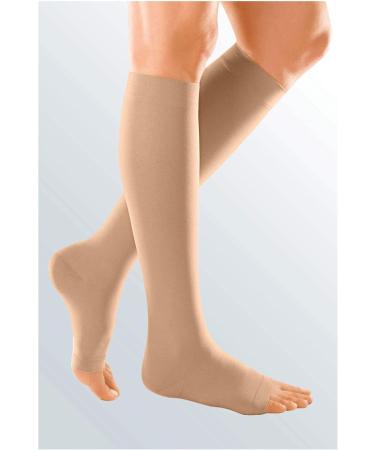 Vitalphysio Compression Knee Stockings CCL2 - 18-24 mmHg Support for Varicose Veins & Blood Circulation - Elastic Toe-Free Black XL - Buy Online on GoSupps.com