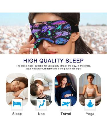 Bright Magic Mushrooms Eye Mask - Funny Light Blocking Sleep Mask for Men & Women | Adjustable Soft Lightweight Eye Cover for Travel & Naps - Buy Online on GoSupps.com