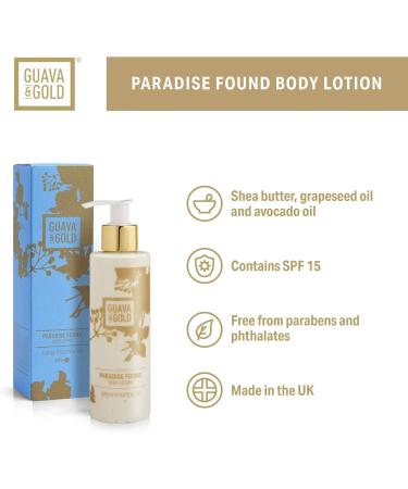 Guava & Gold Paradise Found Body Lotion | For Hydrated Silky Smooth Skin | SPF 15 Shea Butter Avocado Oil & Grapeseed Oil | 200ml - Buy Online on GoSupps.com