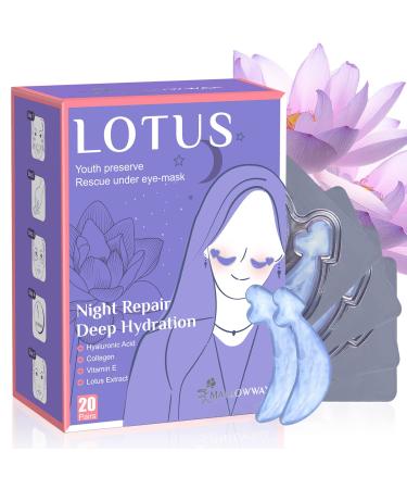 Mallowwax Under Eye Mask Patches - Targets Dark Shadows Bags and Puffiness Around the Eye Area Lotus Under Eye Mask Skincare - Anti Wrinkle Eye Pads Kit (20pairs)