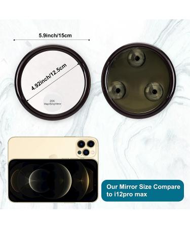 MIYADIVA 20X Travel Magnifying Makeup Mirror | 6 Inch Vanity Mirror with Suction Cups | Portable for Home/Hotel | Black | Ideal Gift for Women - Buy Online on GoSupps.com