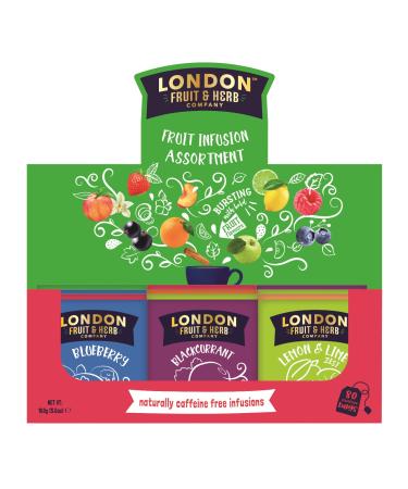 LONDON FRUIT & HERB COMPANY London Fruit | Assorted Caffeine Free Fruit Herbal Tea | Natural Fruit Infusions - 80 Bags (160 g) | Herbal Tea Blend Gift Set