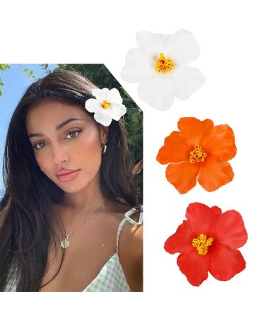 Nayyana 3 pieces Hawaii flower hair clips for women plumeria hibiscus hair clamping hair clips Hawaiian flower hair-spanging artificial flower clips for vacation beach party - Buy Online on GoSupps.com