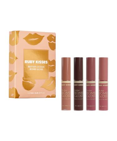 Ruby Kisses Lip Gloss Butter Bomb Gloss Non-Sticky Lip Gloss Vitamin E Natural Nude Lip Makeup - 7.8mL (0.26 US fl.oz) (Nude  Tantalize  Blushing  Sublime) Value Set - Buy Online on GoSupps.com