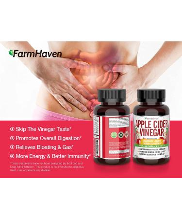 FarmHaven Apple Cider Vinegar Capsules with Mother 1390MG + Ginger | Digestion Support | 90 Count - Buy Online on GoSupps.com