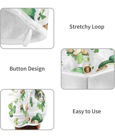 Four-Leaf Clover Dog Hair Towel 2 Pack - Super Absorbent Quick Dry Hair Turbans for Women & Girls - Buy Online on GoSupps.com
