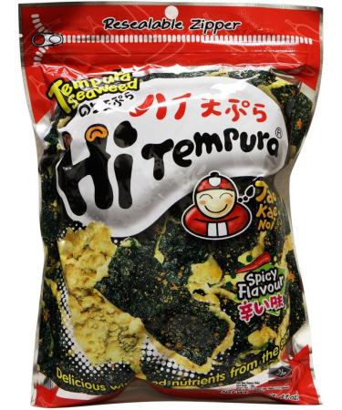 Tao Kae Noi Hi Tempura Seaweed Spicy Flavor, 1.41oz x 6packs 1.41 Ounce (Pack of 6)