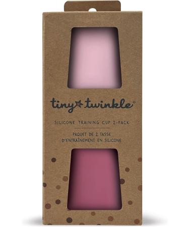 Tiny Twinkle Training Cup 2 Pack - Silicone Cups for Baby Led Weaning - Soft Open Cup for Independent Drinking (Pink Burgundy) - Buy Online on GoSupps.com