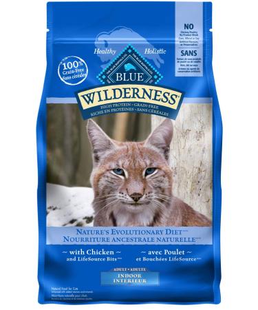 Blue Buffalo Wilderness High Protein Grain Free Natural Adult Indoor Dry Cat Food Chicken 2.2kg bag