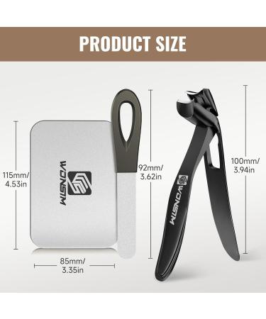 WONSIM Nail Clippers for Seniors Thick Nails Angled Head Ergonomic Toenail Clippers with Wide Jaw Opening Heavy Duty Mess Free Nail Cutter Nail Trimmer for Men Women Black - Buy Online on GoSupps.com
