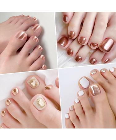 Rose Gold Chrome Nail Powder - Metallic Mirror Effect Pigment for Nails - Set of 6 Jars - Buy Online on GoSupps.com