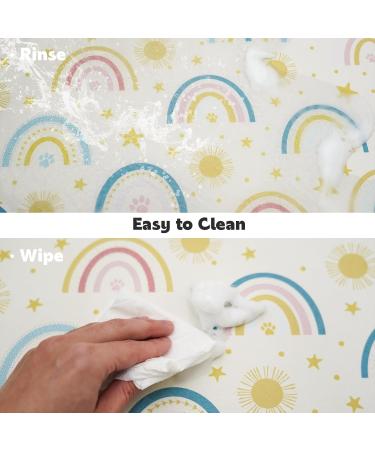 Solday Pet Food Mat for Dogs & Cats - 50x30cm Waterproof Silicone Bowl Pad with Rainbow Pattern - Non-Slip Feed Mat (Ivory) - Buy Online on GoSupps.com