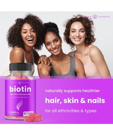 Biotin Gummies 10000mcg for Healthy Hair, Skin & Nails - 5000mcg per Gummy - Vegan & Non-GMO Hair Growth Supplement for Women, Men & Kids - Buy Online on GoSupps.com