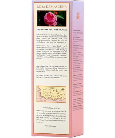 Rosense Rose Water Spray with Hyaluronic Acid - 100% Natural Vegan Facial Moisturizer & Cleanser (200ml) - Buy Online on GoSupps.com