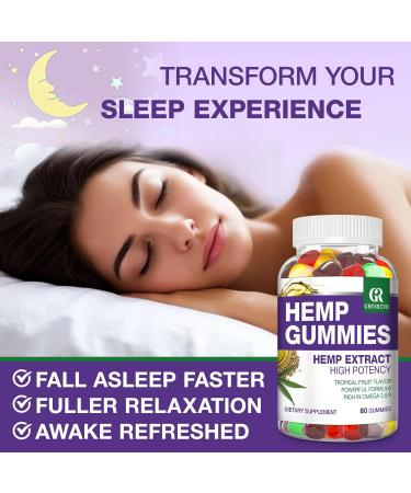 Hemp Gummies for Sleep Pain Anxiety - High Potency Pure Extra Strength Hemp Oil Infused Gummy Bears - 100% Natural Sleep Gummies Edibles for Adult (2 Packs) - Buy Online on GoSupps.com