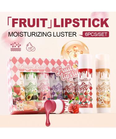 Pakivs 6 Pcs Fruit-flavored Lipstick Set Hydrating Tinted Lip Balm Moisturizing Lipstick Lip Balm Bulk Lip Care Makeup - Buy Online on GoSupps.com