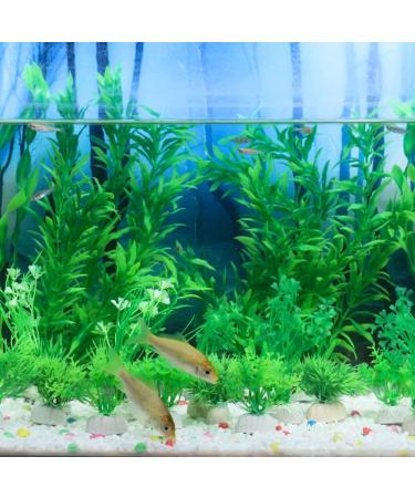 Ctpeng 23-Piece Artificial Aquarium Plants - Green & White Plastic Aquarium Decoration for International Shipping - Buy Online on GoSupps.com