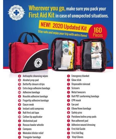 Doctor Developed First Aid Kit for Car, Travel, Camping, Hiking & Sports - 160 Piece Set - Buy Online on GoSupps.com