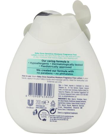 Baby Dove Sensitive Moisture Fragrance Free Lotion 200ml - Gentle Hydration for Delicate Skin - Buy Online on GoSupps.com
