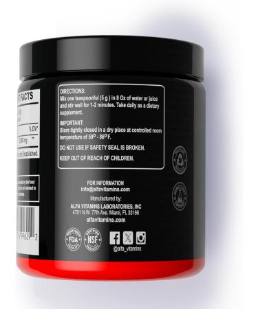 ALFA Sports Maximum L-Arginine Powder 5000mg Nitric Oxide Booster for Muscle Pump Energy & Circulation Pure Amino Acid Supplement Unflavored 200g Jar - Buy Online on GoSupps.com