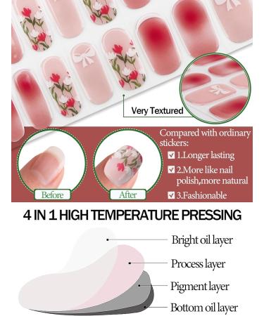 EBANKU 20 PCS Semi Cured Gel Nail Strips - Full Wraps Adhesive Stickers with File and Stick - #23 - Buy Online on GoSupps.com