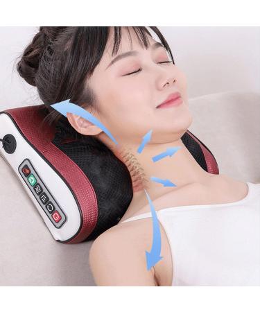Alomejor Electric Deep Tissue Shiatsu Neck Massage Pillow with Heat - Red - Perfect for Home & Car - EU Plug - Buy Online on GoSupps.com