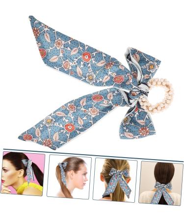 minkissy Floral Headband Hair Ribbons Satin Ribbon Bow Hair Rope Girl Bows for Hair Blue Scrunchie Retro Hair Rope Hair Accessories Hair Tie Retro Hair Tie Miss Fabric Holder Flowers - Buy Online on GoSupps.com