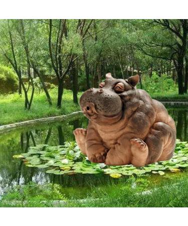 Nanga Bawa Animal Fountain Spitter Carp and Hippo Garden Water Feature Statue Pond Sprinkler Resin for Swimming Pool Spitter Ornaments ation Brown 16x12x10cm - Buy Online on GoSupps.com