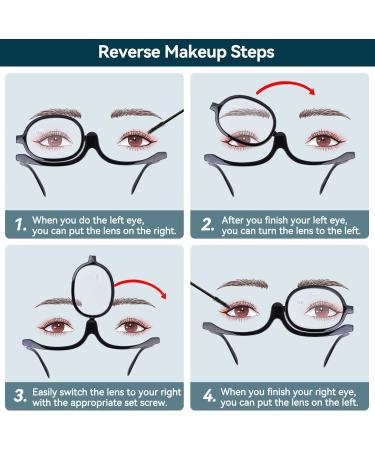 Make-Up Glasses for Eye Enlargement | 350+ Lenses | Essential Beauty Tools for Women | Rotating & Compact Design - Buy Online on GoSupps.com