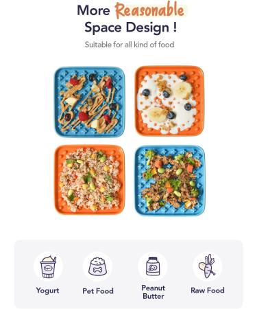 LE TAUCI PET Lick Mat for Dogs and Cats - 5.5 Ceramic Slow Feeder Bowl | Anxiety Relief Dog Lick Pad | Puzzle Feeder for Treats | Enrichment Toy - Multi-colored - Buy Online on GoSupps.com