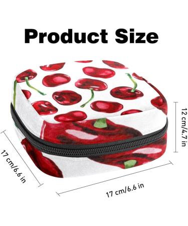 Portable Women's Binding-Up Bags | Menstrual Cup & Pad Bags for Teenage Girls | Multicolored Red Cherry Design - Buy Online on GoSupps.com