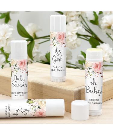 Baby Shower Lip Balm Favor Personalized Lip Balm Favors Gender Reveal Baby Shower Pink and White Floral Themed Baby Shower Baby Shower Girl - Set of 24 - Buy Online on GoSupps.com
