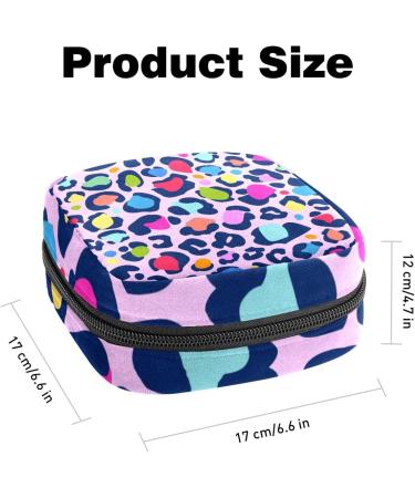 Colorful Leopard Print Menstrual Cup Pouch | Sanitary Napkin Storage Bag | Nursing Pad Holder | Tampon Bags | Feminine Product Pouches | Portable Period Kit Bag - Color 4 - Buy Online on GoSupps.com