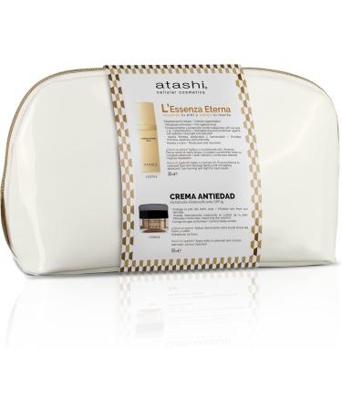 Atashi | Eternal Youth Ritual | L Essenza Eterna Anti-Aging Serum + Redensifying Moisturizing Cream SPF 15 + Free White Nail Polish Kit | Rejuvenates and Protects Your Skin | 30 ml + 50 ml - Buy Online on GoSupps.com