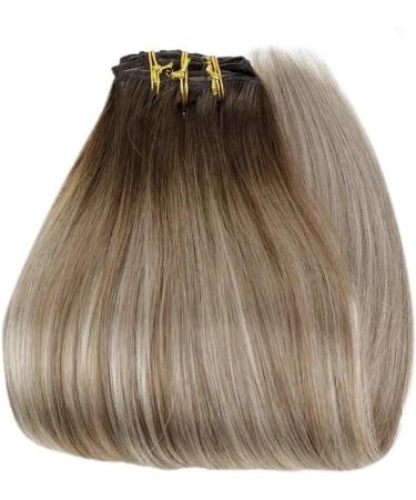 Clip in Hair Extensions 7 Pieces Human Hair Clip in Hair Extensions Ombre Brown Blonde Clip in Extensions Dark Brown Balayage Golden Blonde Ombre Platinum Blonde Seamless Clip Clip in Extensions (Siz 14 inches 100g/Set - Buy Online on GoSupps.com