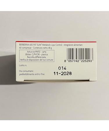 Dietline Dietalinea BERBERINA 600 FAT SLIM 60 tablets Food supplement for the regulation of the intestinal tract and the function of the digestive tract - Buy Online on GoSupps.com