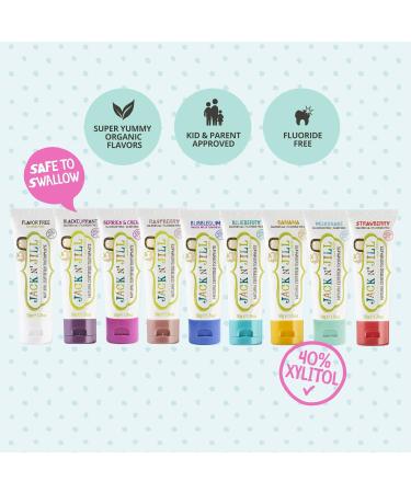 Jack N Jill Kids Natural Toothpaste - Fluoride-Free Organic Banana & Blueberry Flavor - BPA & SLS Free - 1.76 oz (Pack of 2) - Buy Online on GoSupps.com